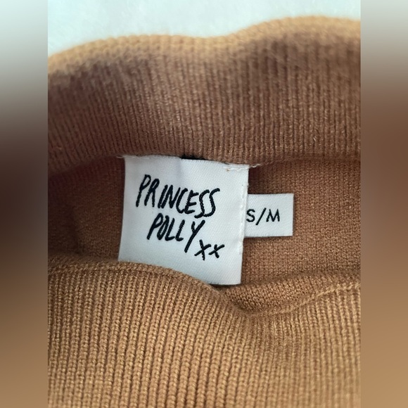 Princess Polly Camel Knit Sweater s/m size cropped - Picture 2 of 6